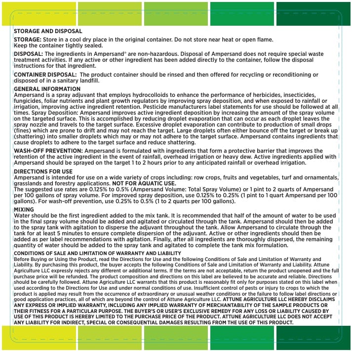 Adjuvants Adjuvants 2.5 gallon Attune Ampersand