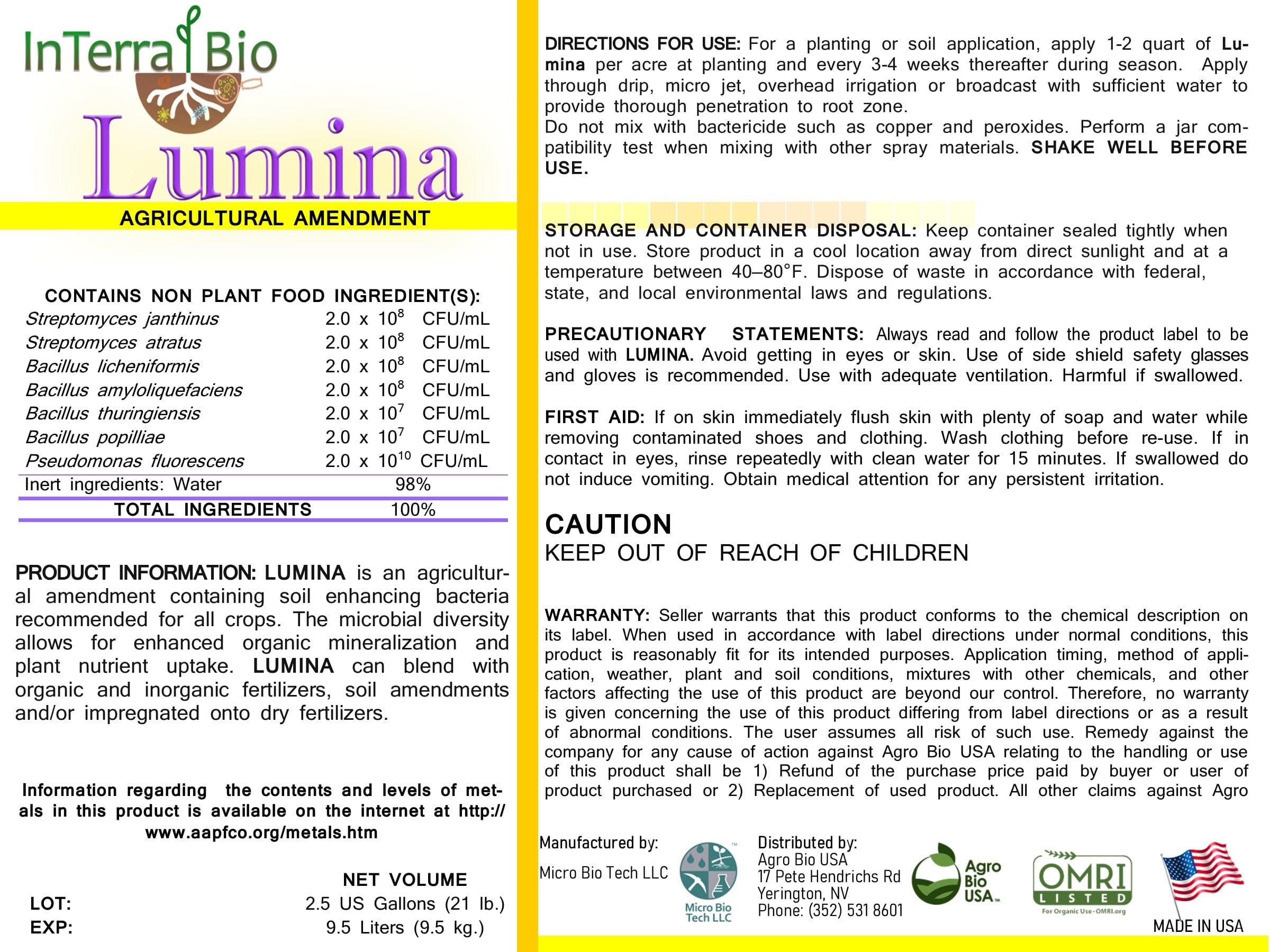 Apical Crop Science Amendment 105.00 Lumina