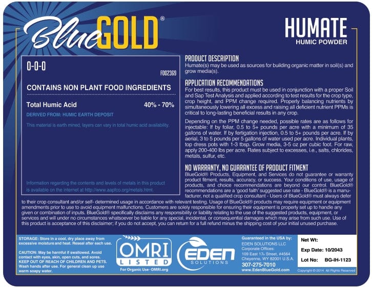 Apical Crop Science Amendments 46lbs BlueGold® Humate