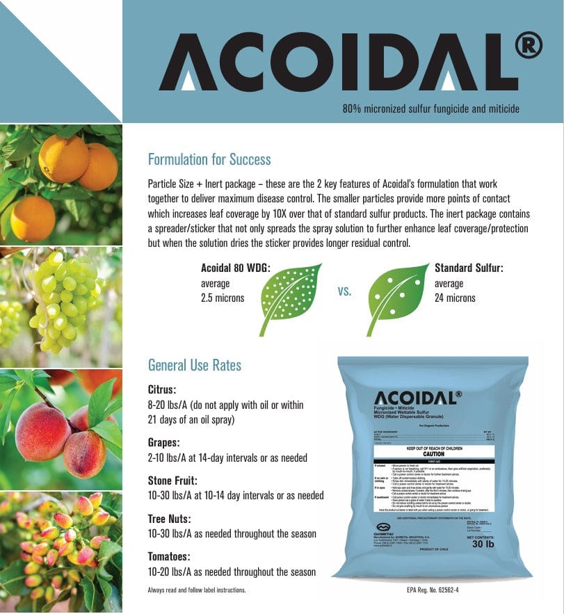 Apical Crop Science Crop Protection 30lb. Acoidal Micronized Wettable Sulfur