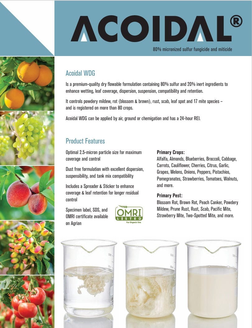 Apical Crop Science Crop Protection 30lb. Acoidal Micronized Wettable Sulfur