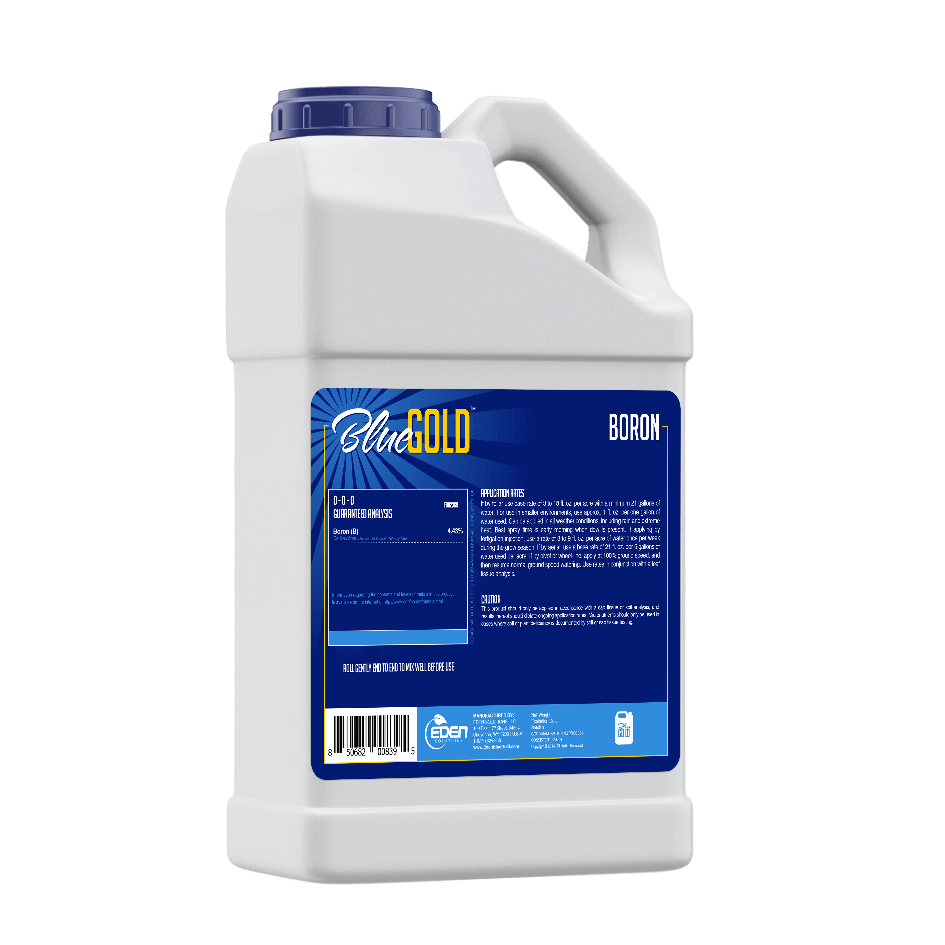 Eden Solutions, LLC Liquid fertilizer Eden Blue Gold Boron