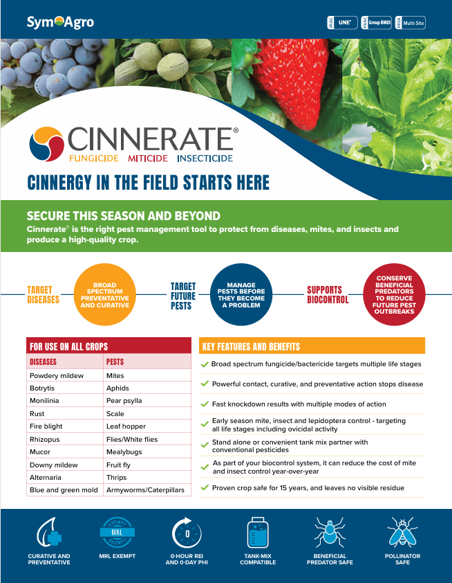 Sym-Agro Crop Protection 2.5 gallon Cinnerate