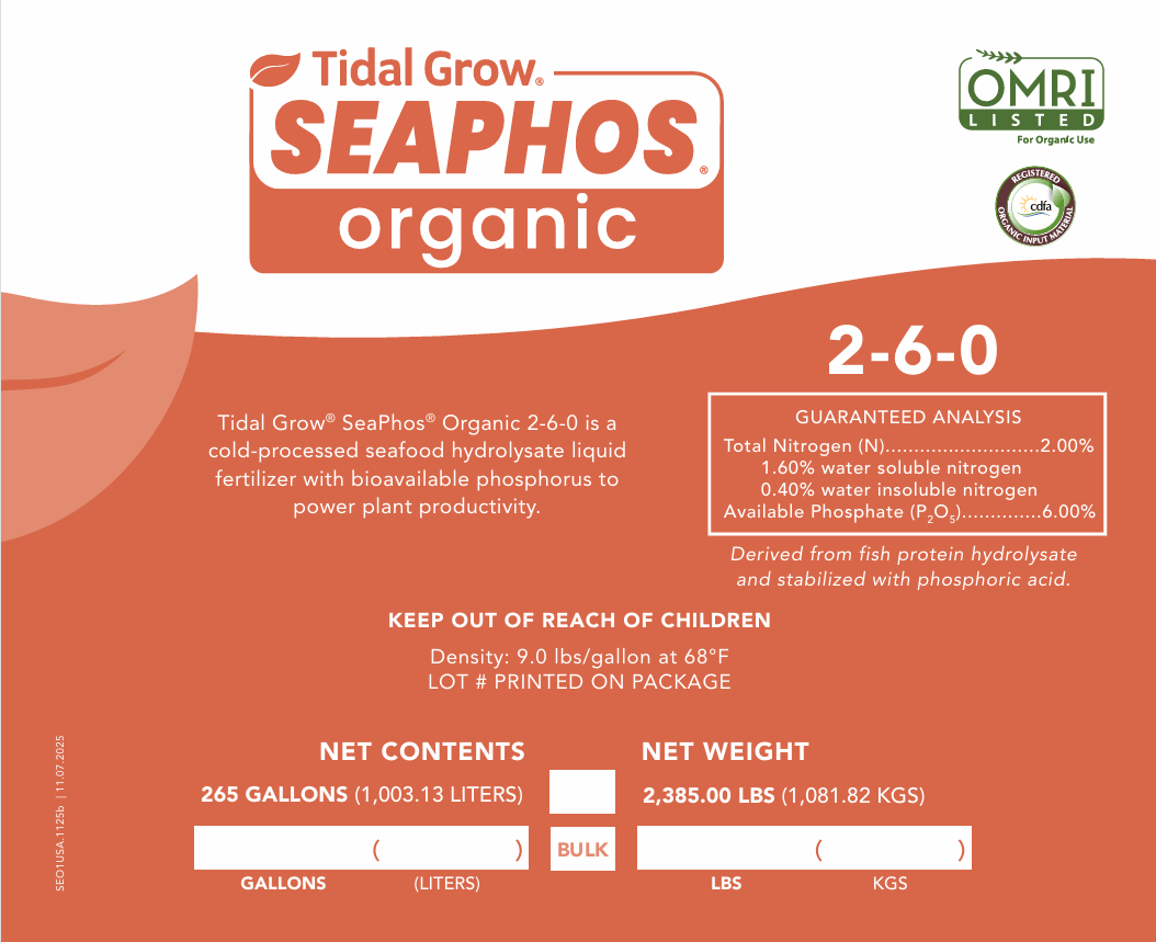 Tidal Grow Fertilizer 265 Gallon Tidal Grow® SeaPhos® 2-6-0