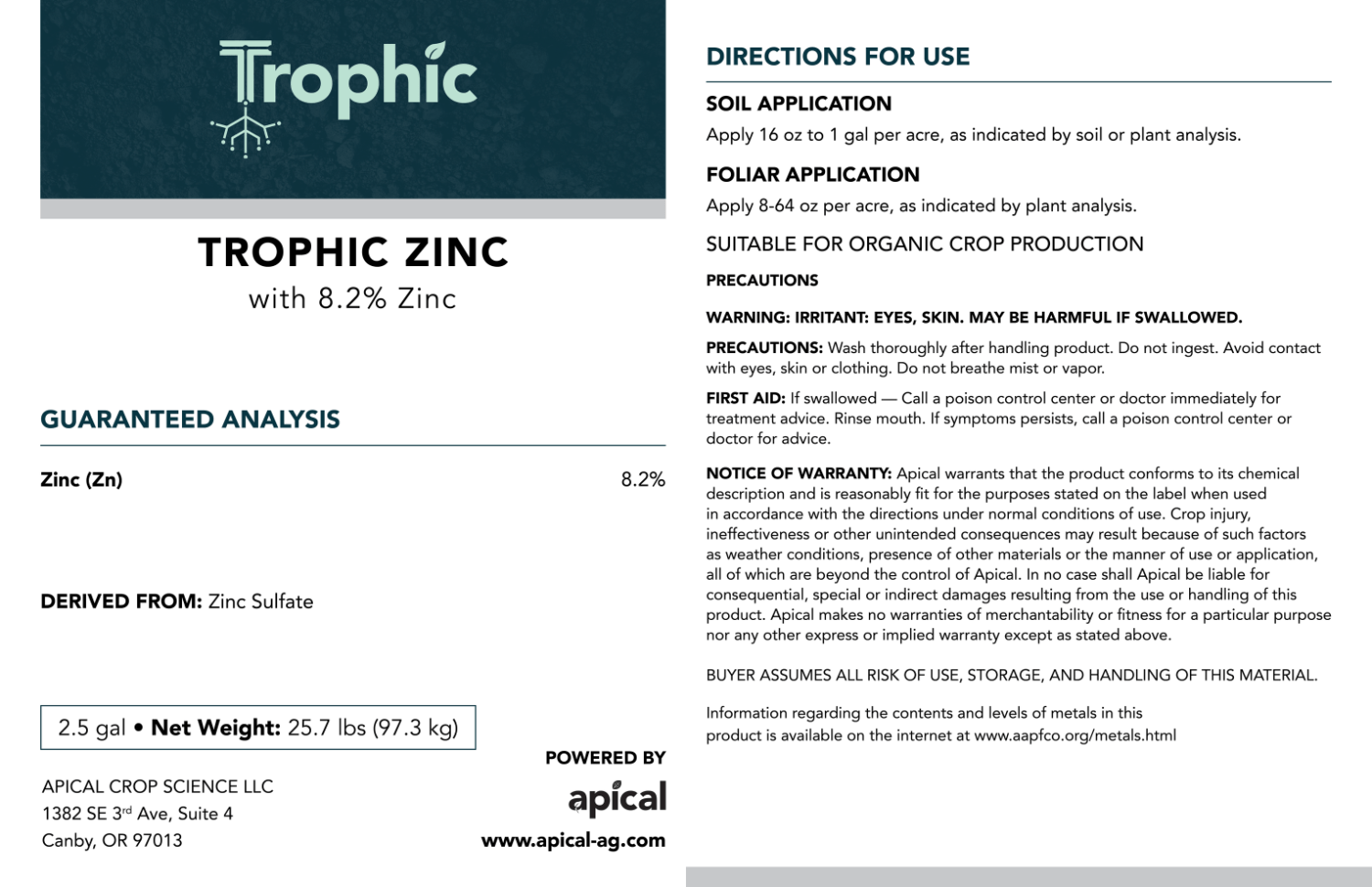 Trophic Mineral Trophic Zinc
