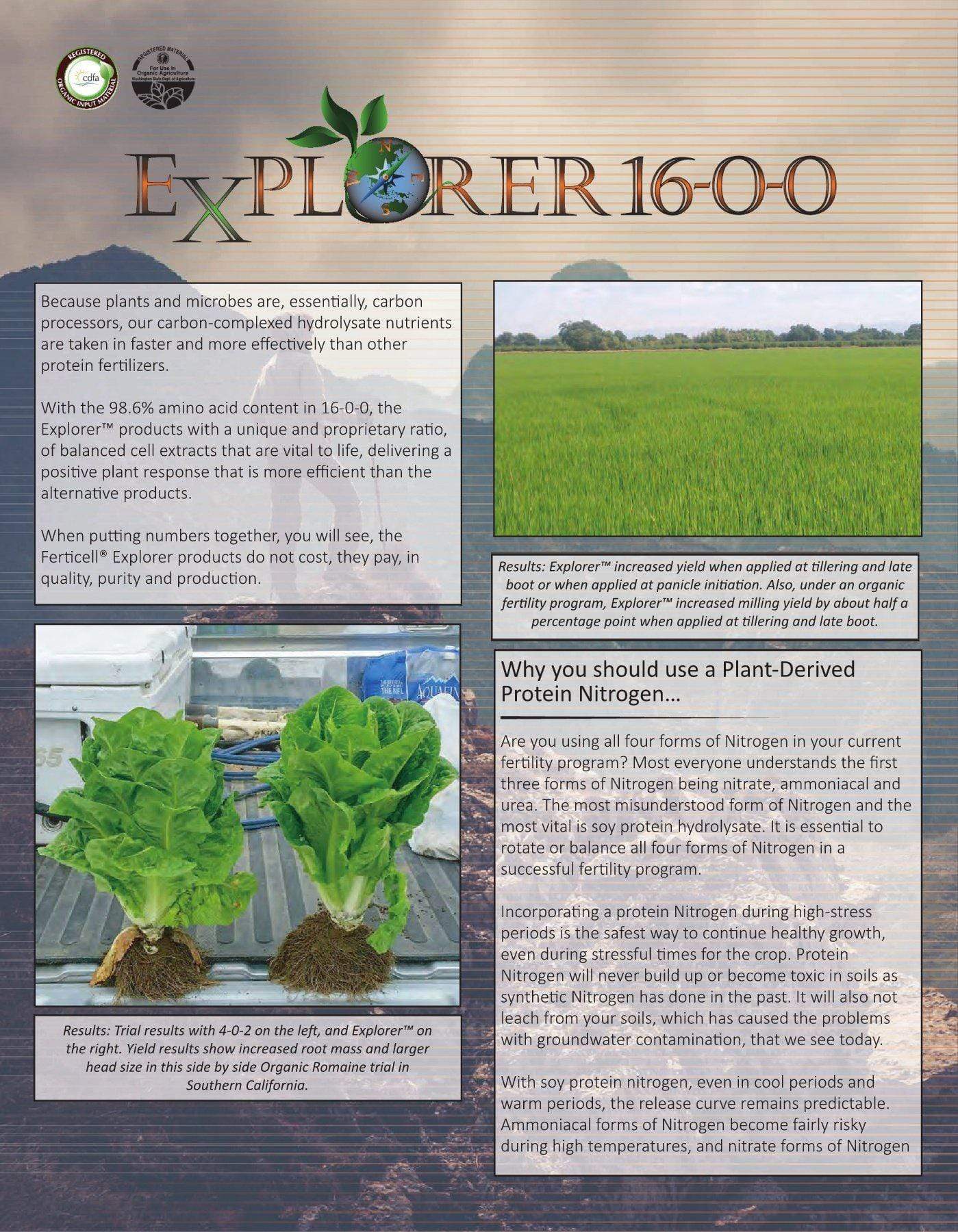 AgroPlasmaUSA Ferticell Explorer 16-0-0 (44 lbs)