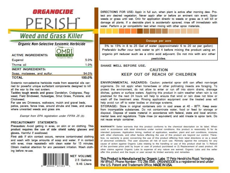 praxis herbicide label PERISH