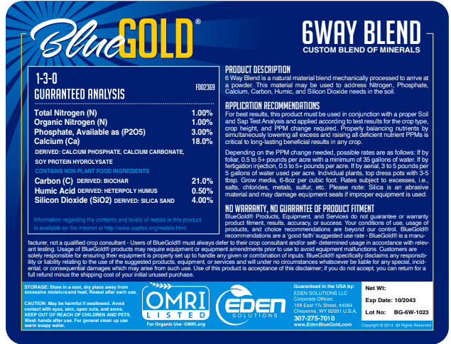 Apical Crop Science Dry Fertilizer 161 Eden Blue Gold 6-Way Blend (Injectable)
