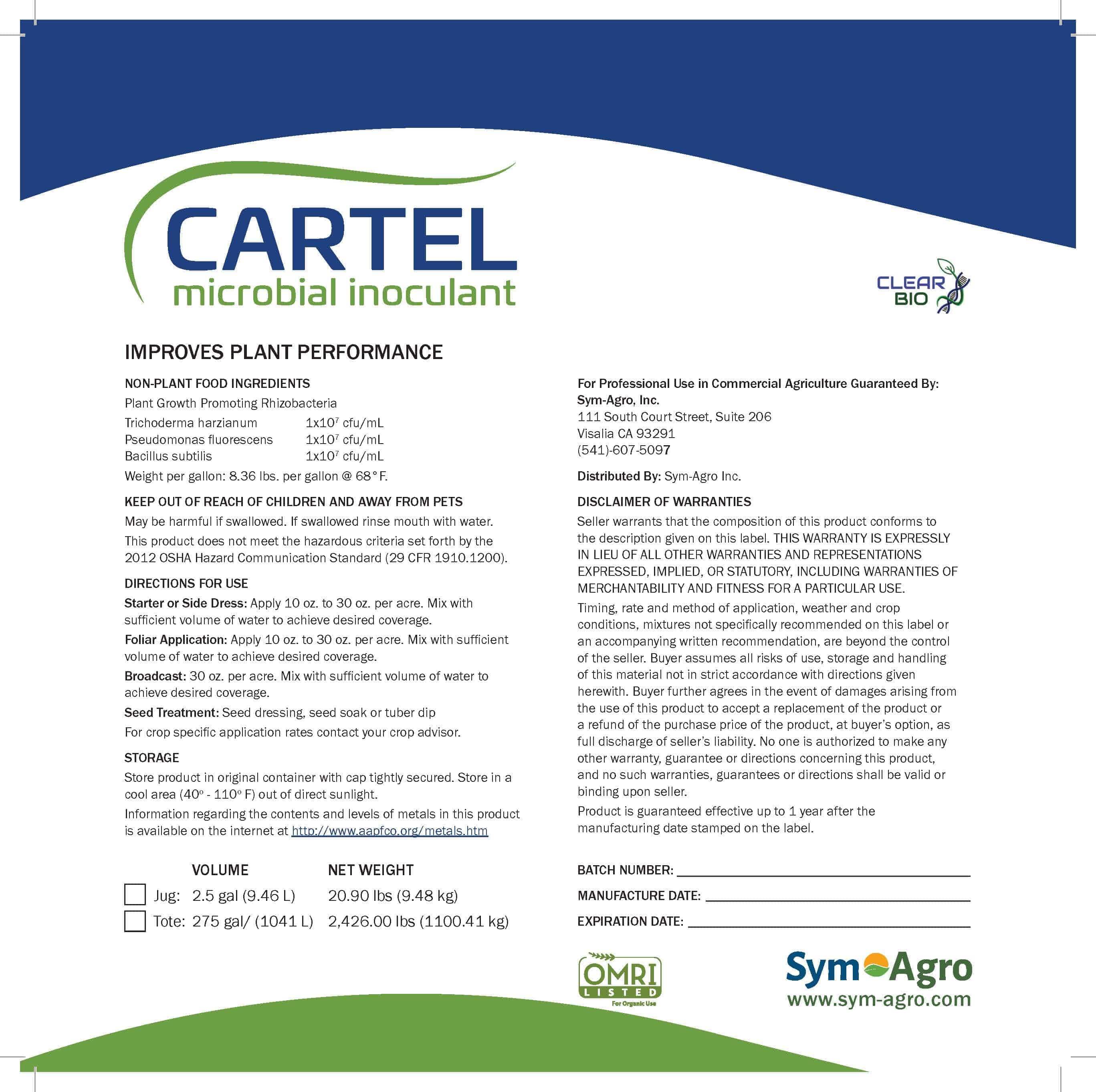 Apical Crop Science Microbial inoculants 2.5 gal Cartel Microbial Inoculant