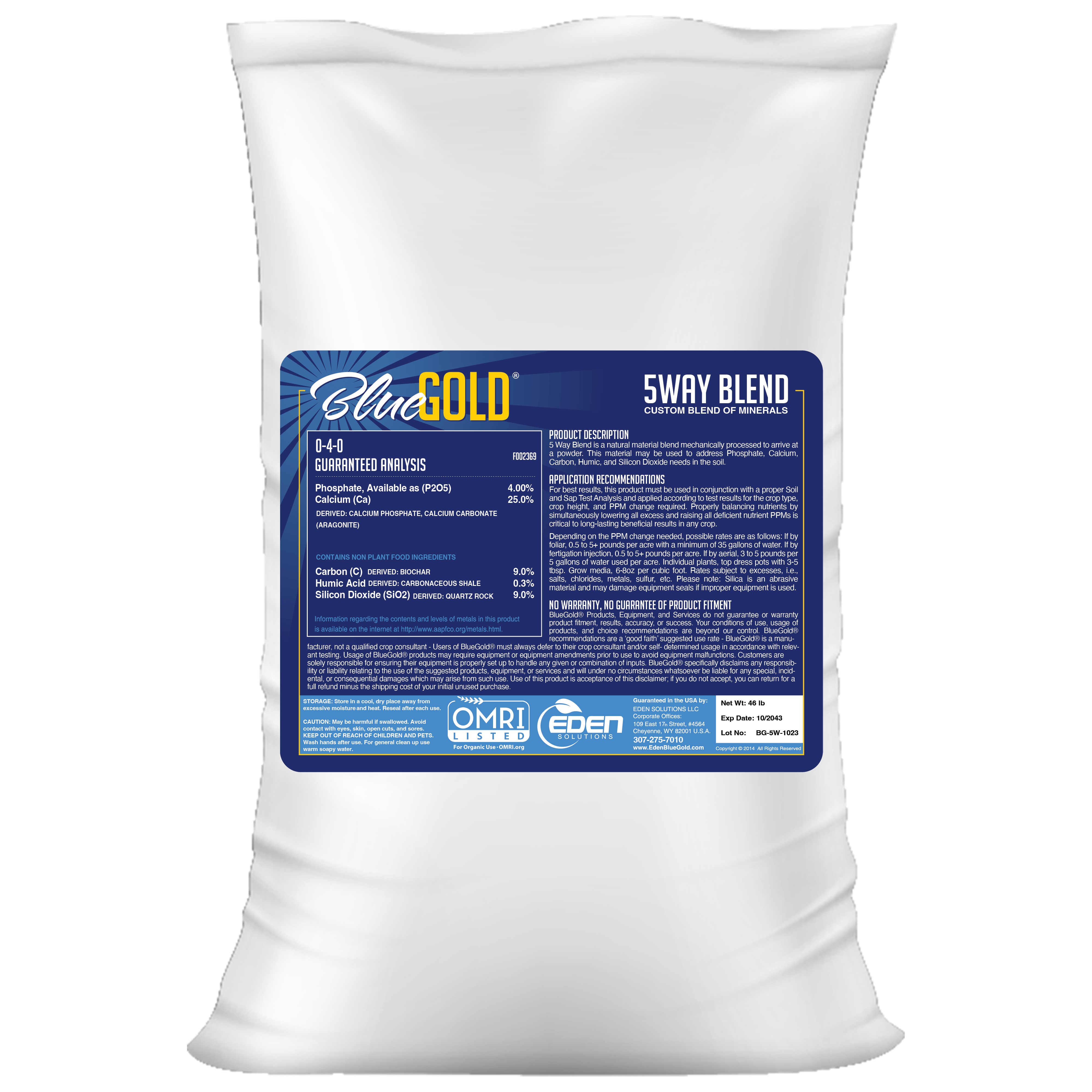 Apical Crop Science Mineral 46lbs BlueGold® 5-Way Blend