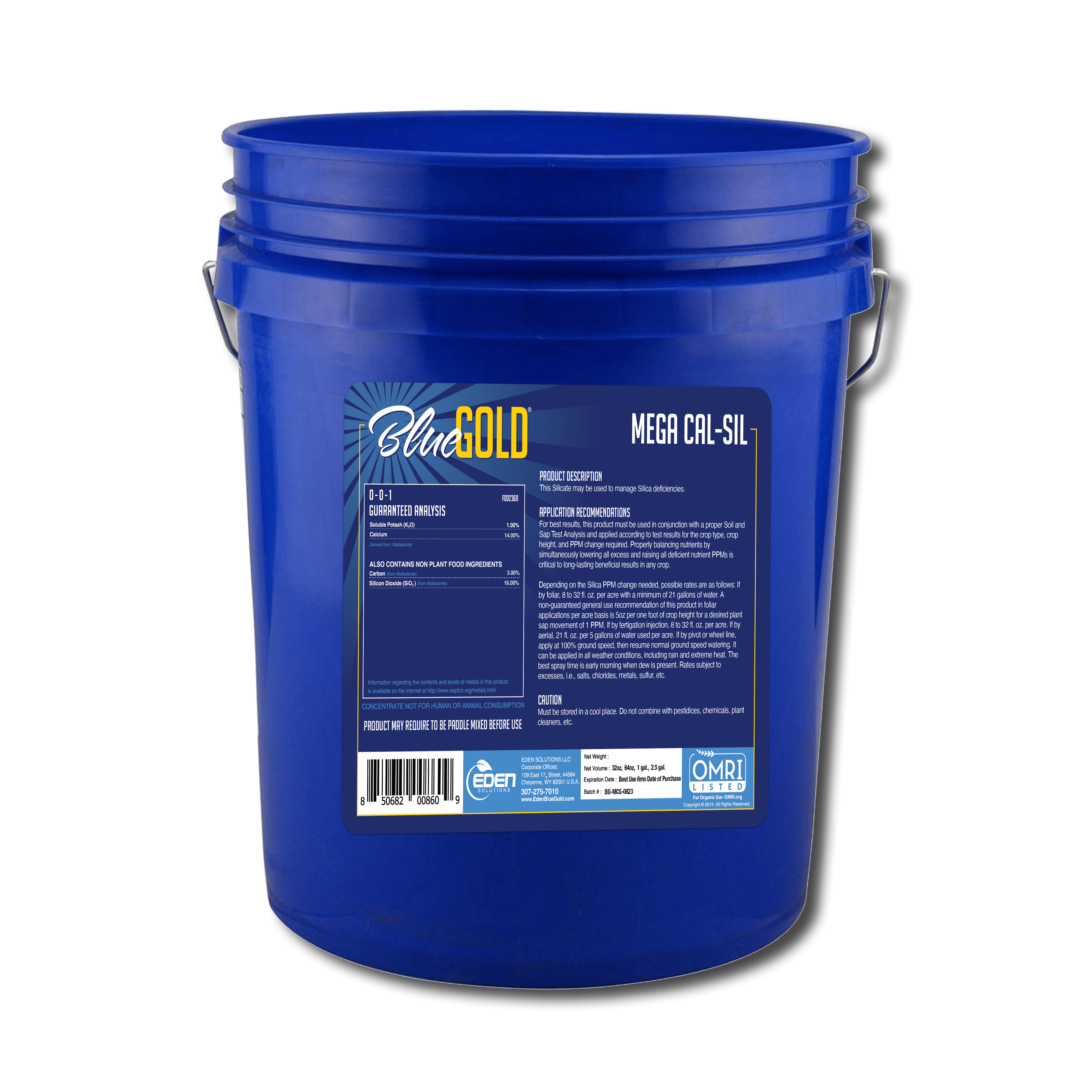 Eden Solutions, LLC Mineral BlueGold® Mega Cal-Sil