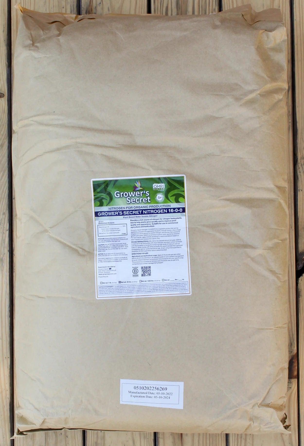 Growers Secret Fertilizer 50 lbs Grower's Secret Nitrogen 16-0-0