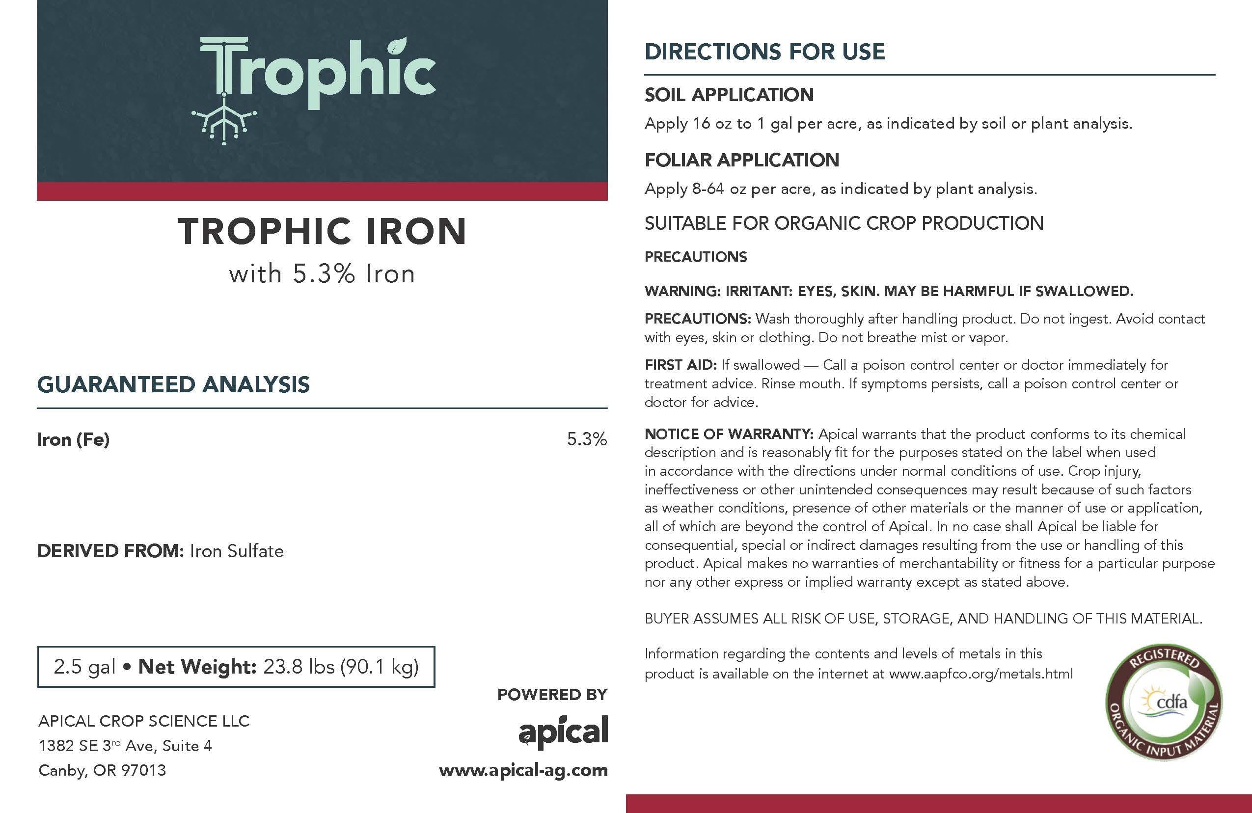 Trophic Liquid fertilizer Trophic Iron