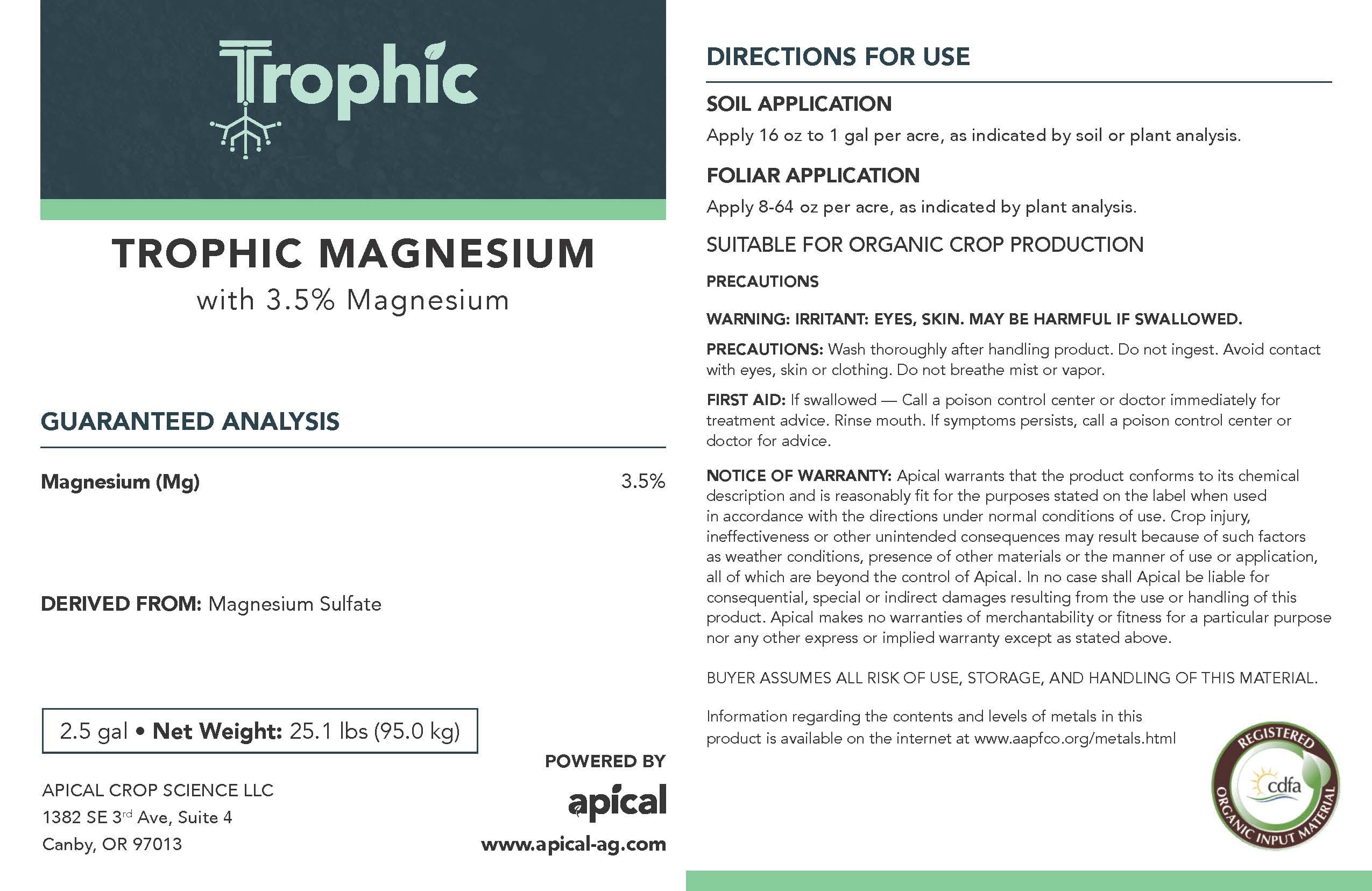 Trophic Liquid fertilizer Trophic Magnesium