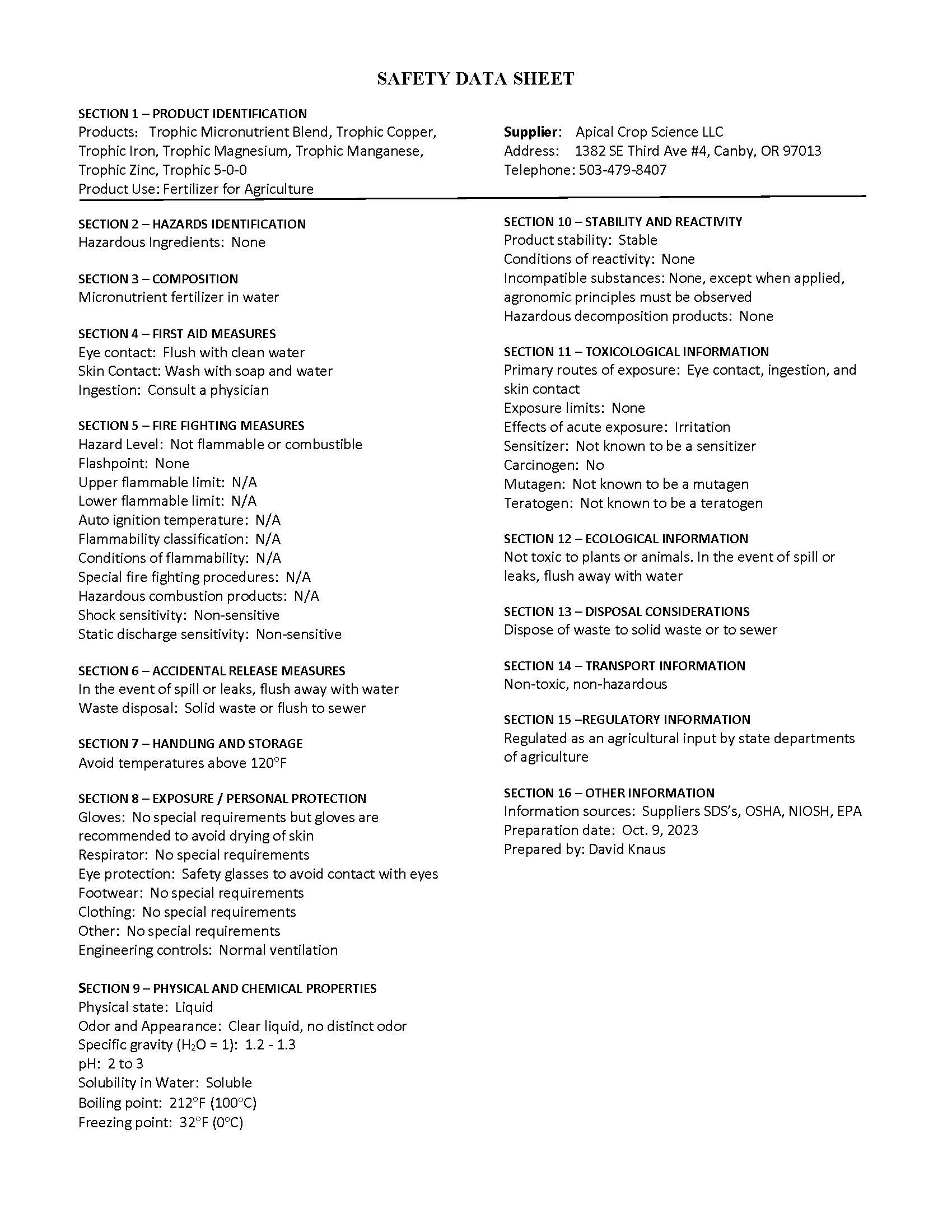 Trophic Liquid fertilizer Trophic Magnesium