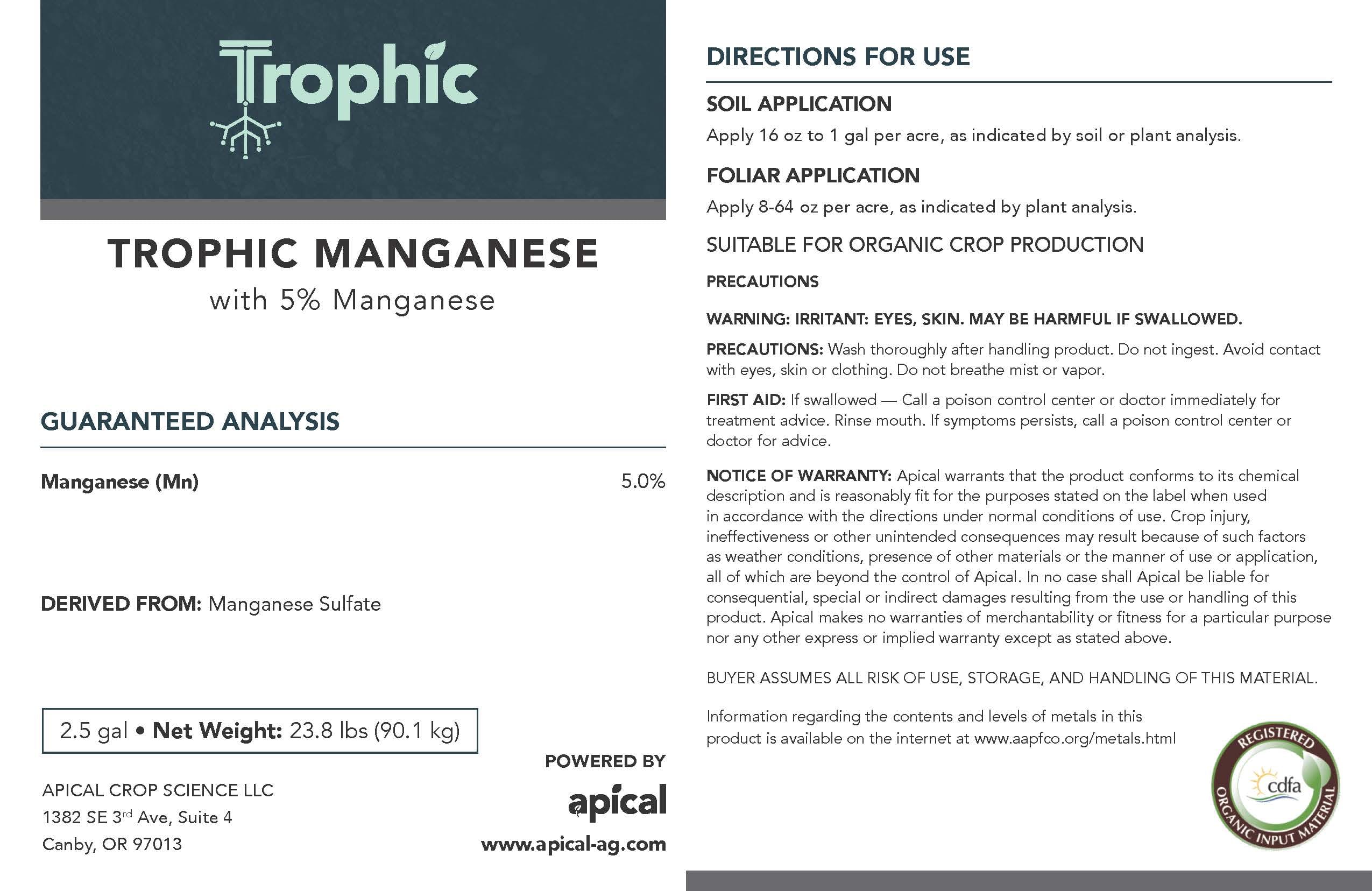 Trophic Liquid fertilizer Trophic Manganese