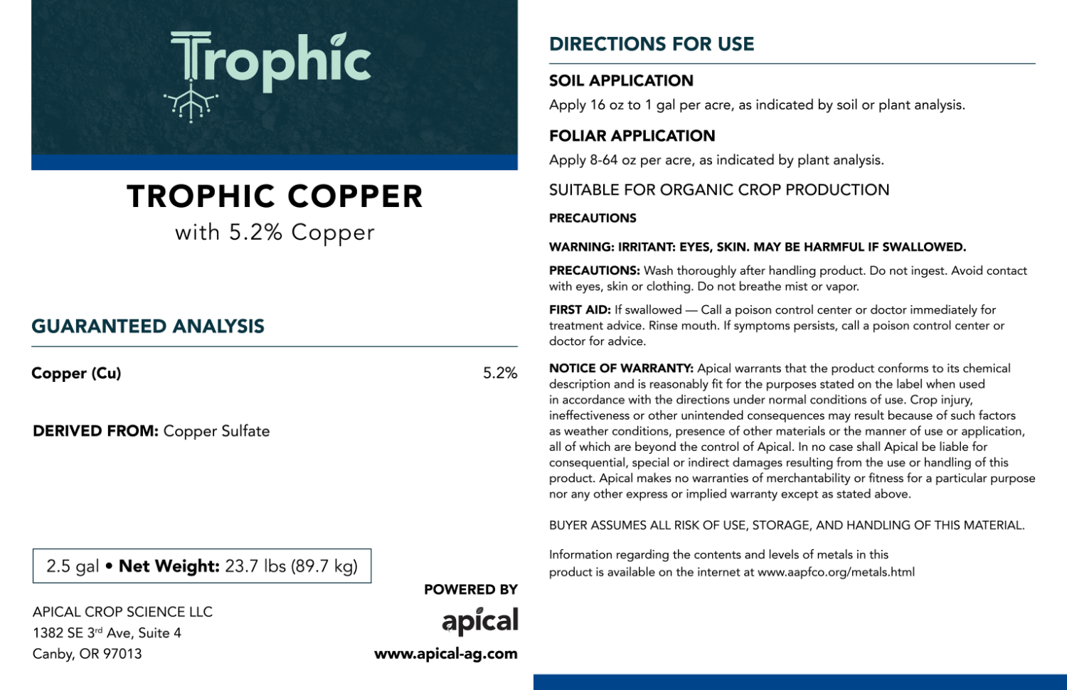 Trophic Mineral Trophic Copper