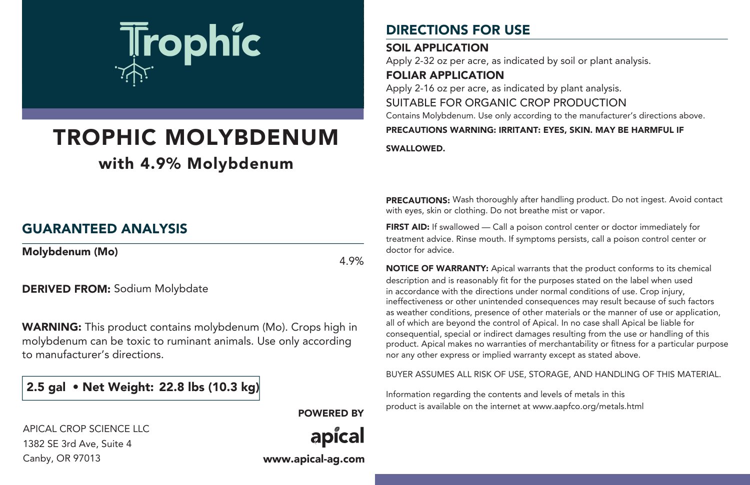 Trophic Mineral Trophic Molybdenum