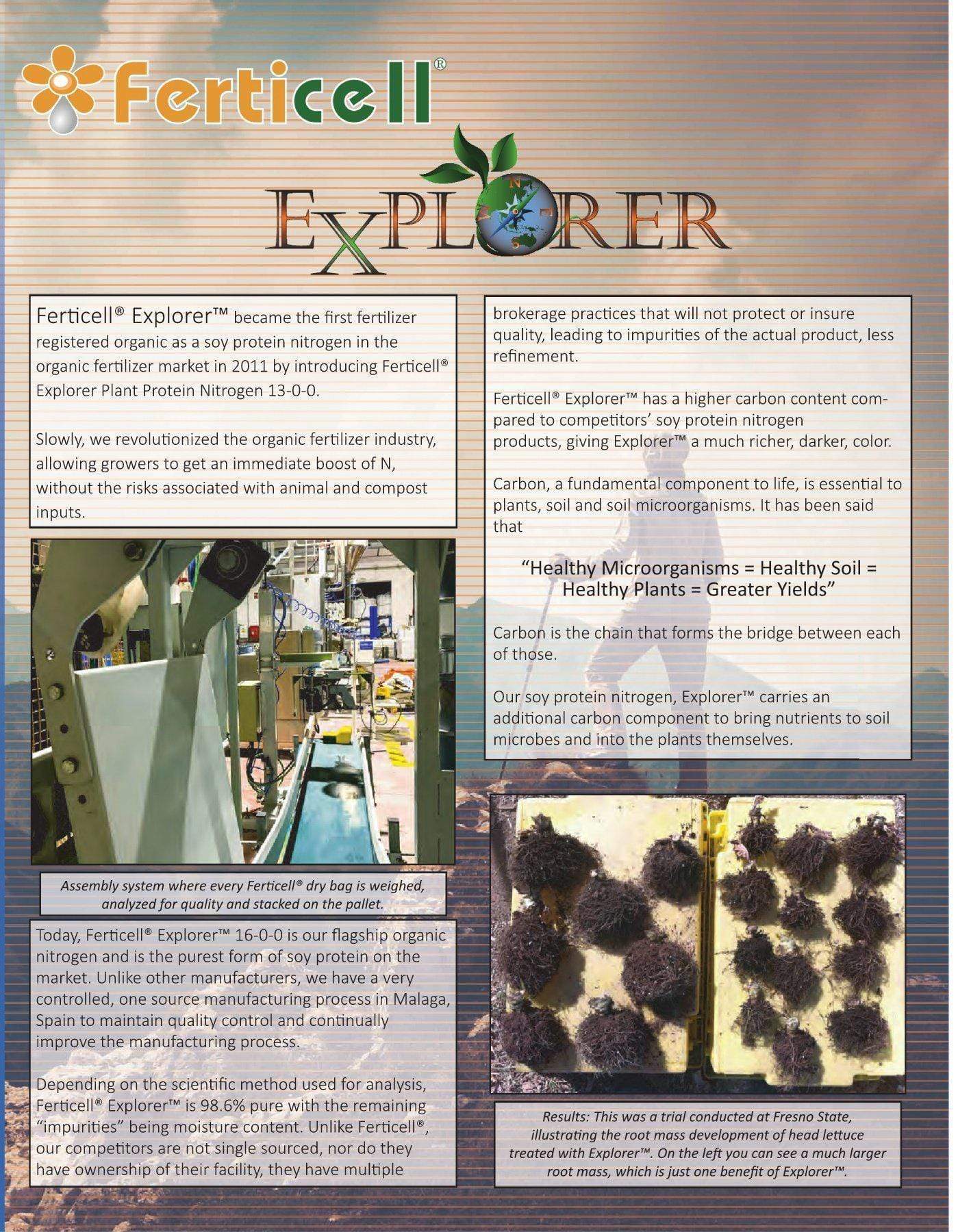 AgroPlasmaUSA Ferticell Explorer 16-0-0 (44 lbs)