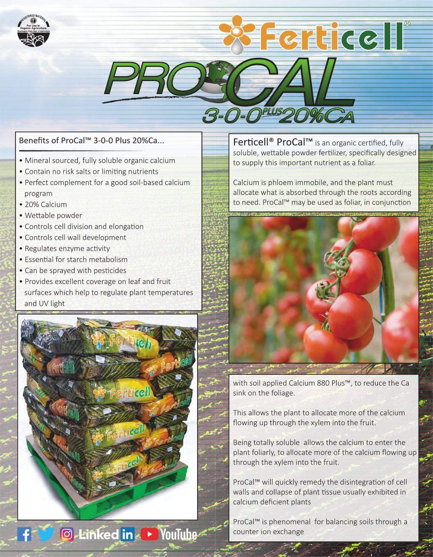 AgroPlasmaUSA Ferticell ProCal 3-0-0 (44 lbs)