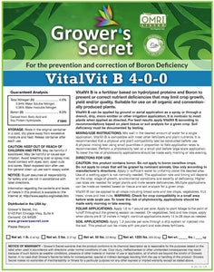 Growers Secret Grower's Secret VitalVit B 4-0-0 Boron