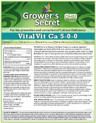 Growers Secret Grower's Secret VitalVit Ca 5-0-0  Calcium