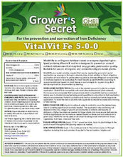 Load image into Gallery viewer, Growers Secret Grower&#39;s Secret VitalVit Fe 5-0-0 Iron