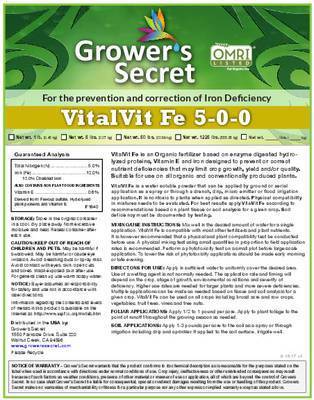Growers Secret Grower's Secret VitalVit Fe 5-0-0 Iron