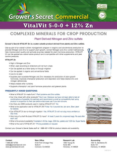 Growers Secret Grower's Secret VitalVit Zn 5-0-0 Zinc