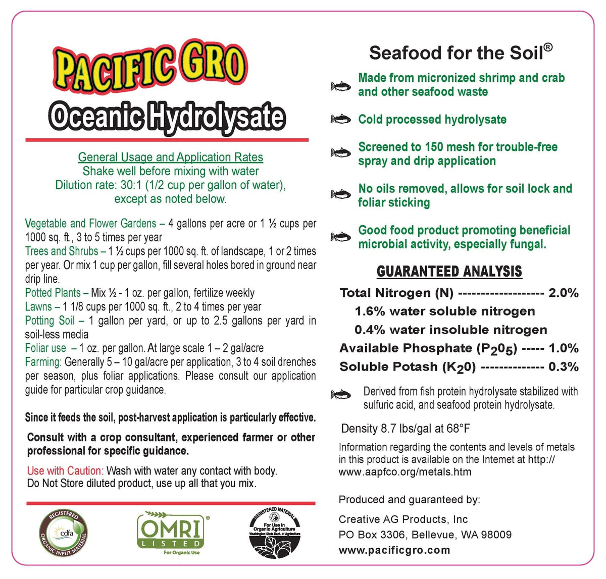 Tidal Grow Oceanic Hydrolysate 2-1-0.3 with Crab and Shrimp
