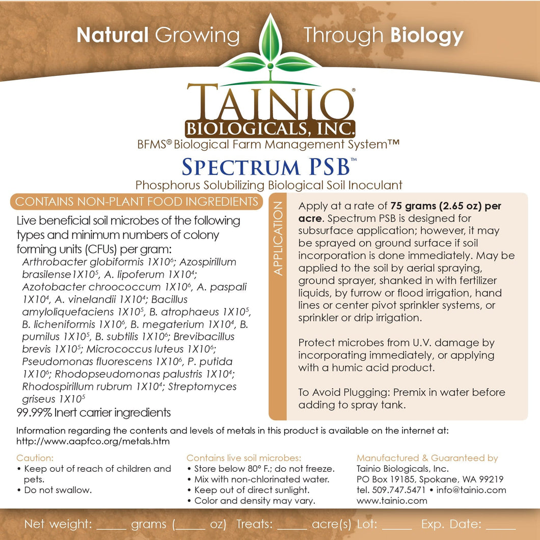 Tainio Tainio Spectrum PSB – Phosphorus Solubilizing Biological Soil Inoculant